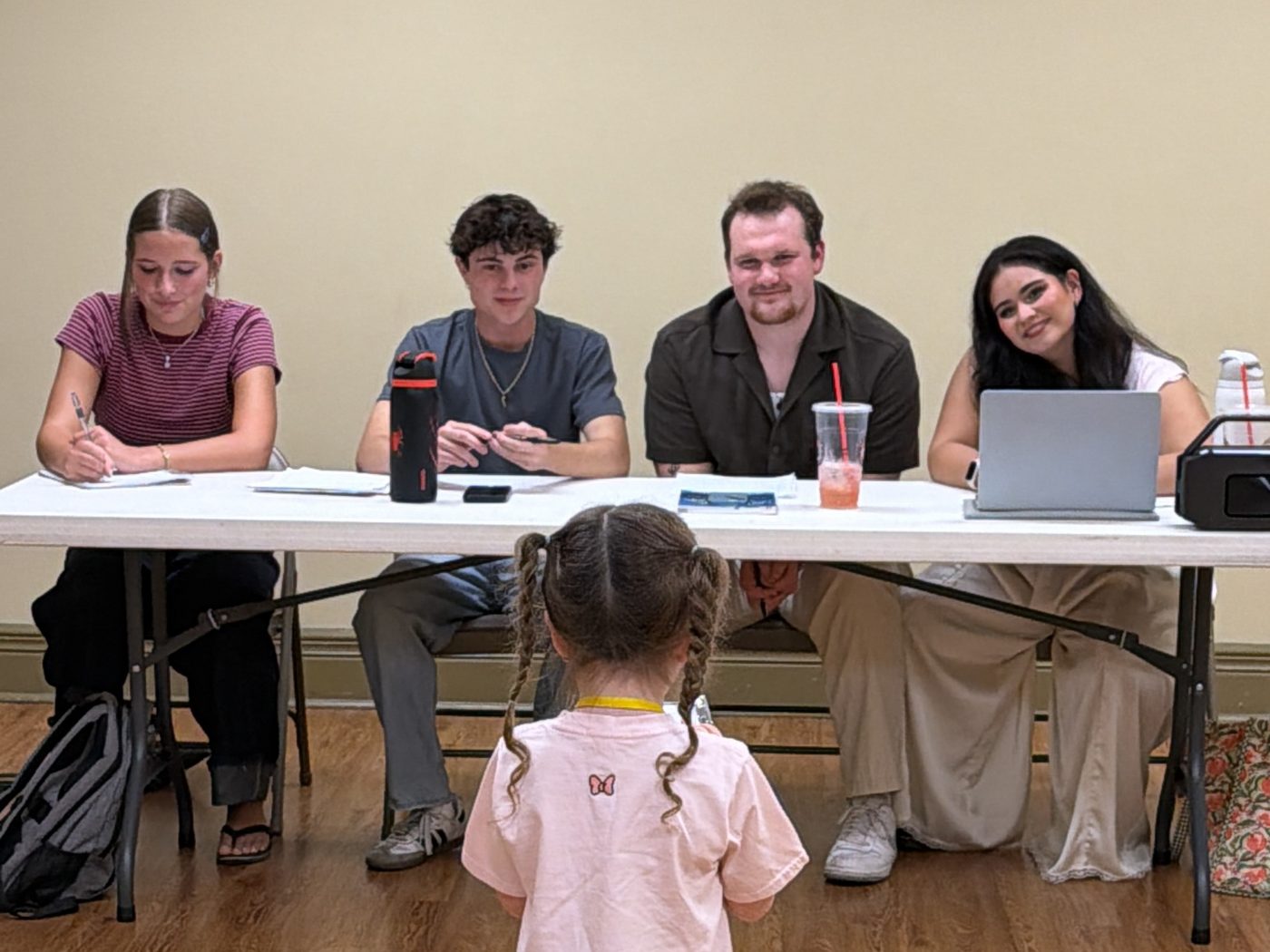 A Young Artist auditioning in front of the camp leadership team