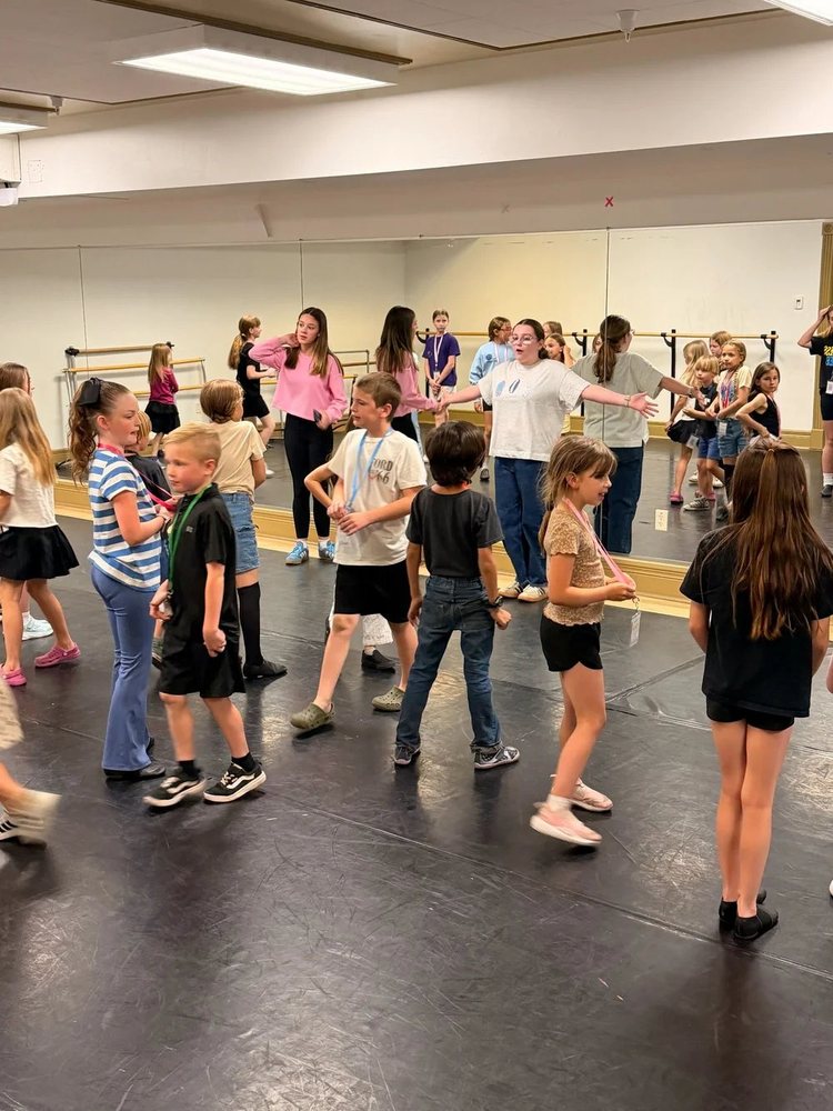Young Artists rehearsing choreography at the Matilda Jr. Musical Theater Camp