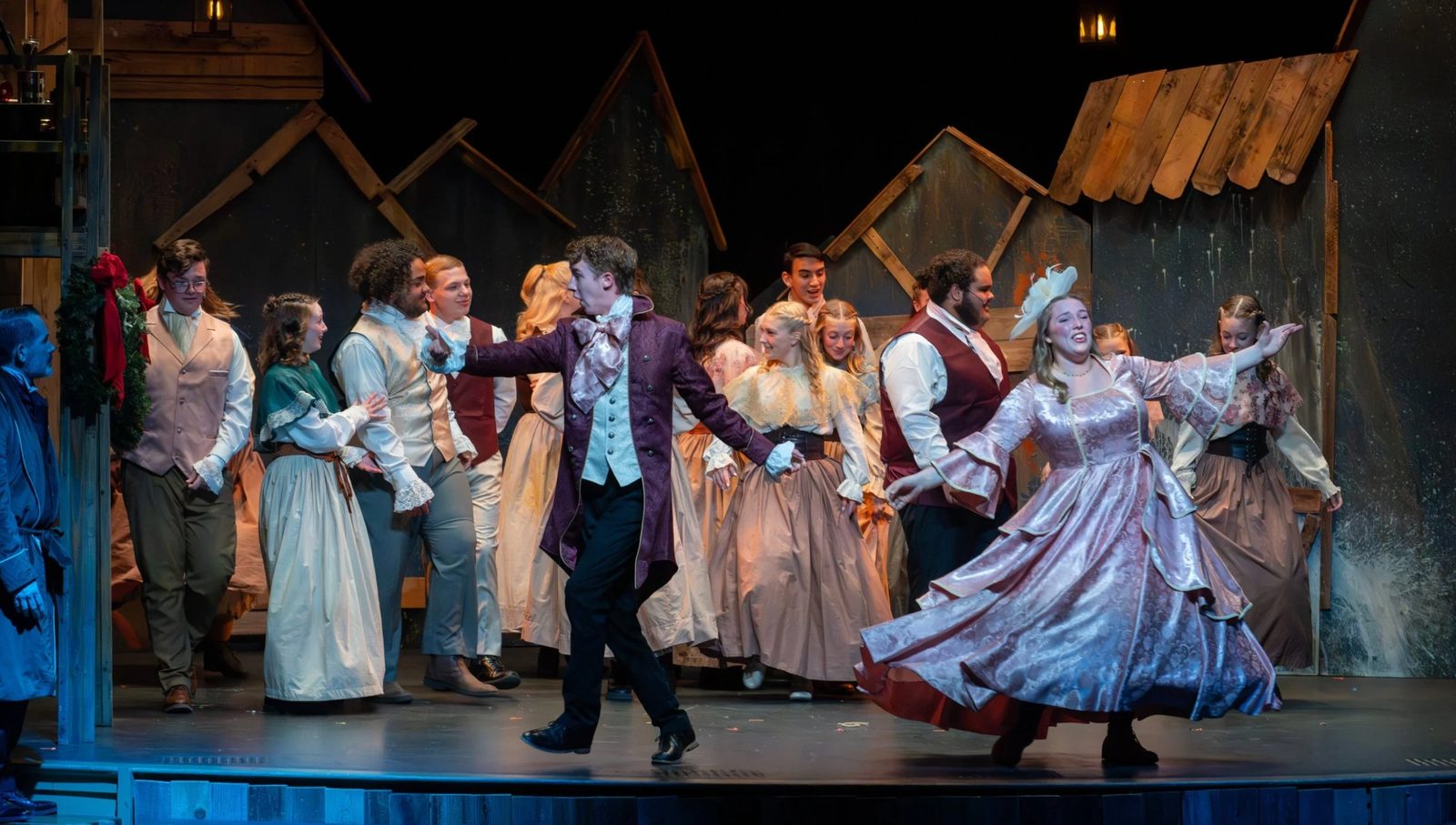 The Fezziwig dance scene from Encore's A Christmas Carol