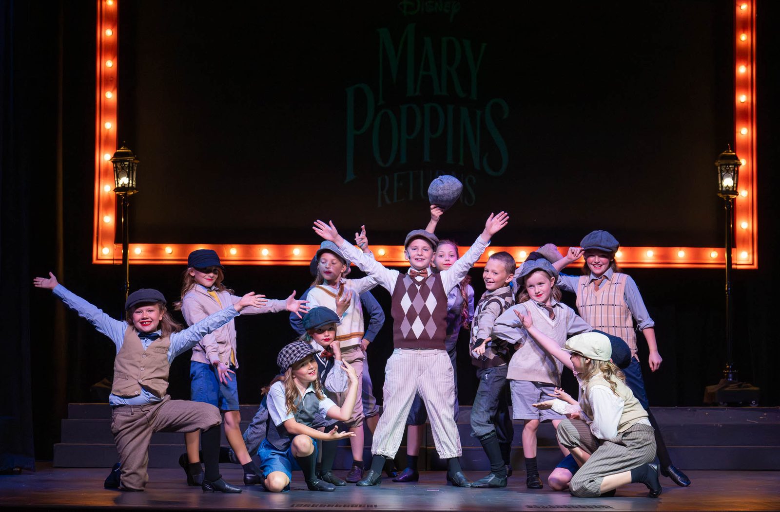 Young Encore performers in Mary Poppins Returns at the Electric Theater