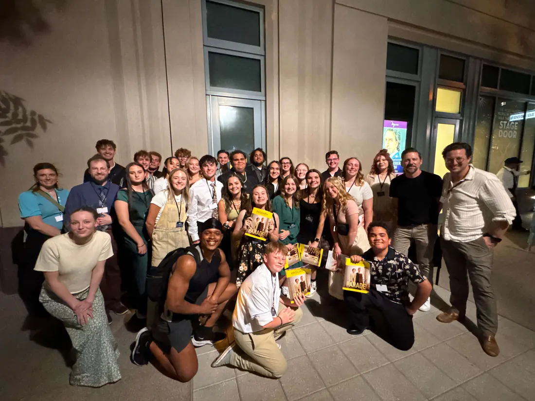 Encore Young Artists at the stage door after seeing Parade